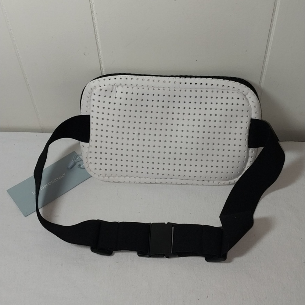 Antonio Melani Cross Body Neoprene All Around Belt Bag White NEW - Picture 7 of 10